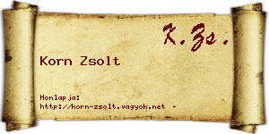 Korn Zsolt névjegykártya